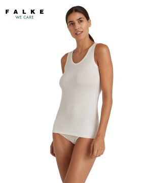 Dámské Bras & Tops Falke Top Round-neck Daily ClimaWool Bílé | 7340IEHVL