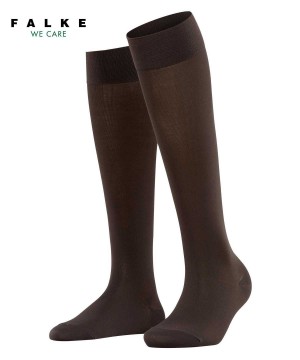 Dámské Ponožky Falke Cotton Touch Knee-high Socks Hnědé | 3091JOKDB