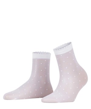 Dámské Ponožky Falke Dot 15 DEN Ankle socks Bílé | 3648JWLOC