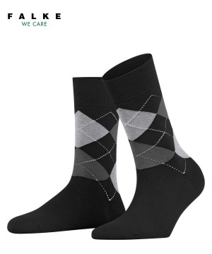 Dámské Ponožky Falke Sensitive Argyle Socks Černé | 8261ZNETC