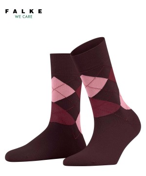 Dámské Ponožky Falke Sensitive Argyle Socks Červené | 3024GEQIC