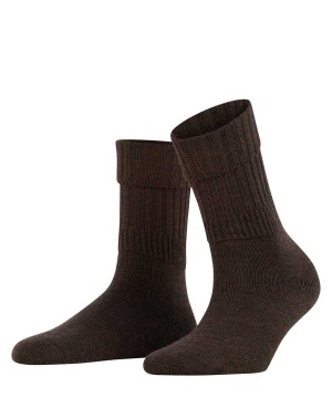 Dámské Ponožky Falke Striggings Rib Boot socks Hnědé | 0518WSDAN