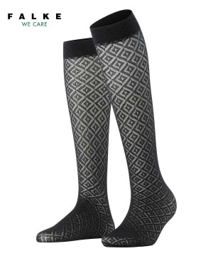 Dámské Ponožky Falke Tessellating 25 DEN Knee-high Socks Černé | 9023EFJIN