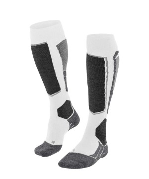 Dámské Sports Socks Falke SK2 Intermediate Vegan Skiing Knee-high Socks Bílé | 5891WAYOM