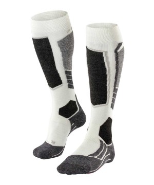 Dámské Sports Socks Falke SK2 Intermediate Skiing Knee-high Socks Bílé | 8153LUYNA