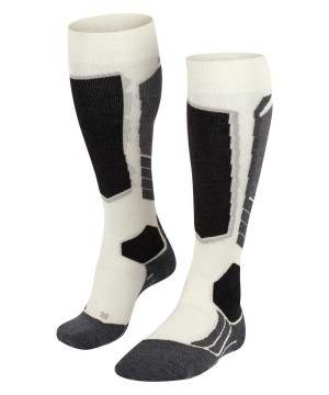 Dámské Sports Socks Falke SK2 Intermediate Wool Skiing Knee-high Socks Bílé | 1670PHQFI