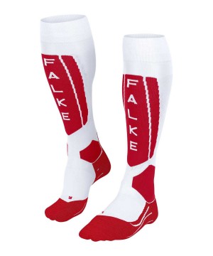 Dámské Sports Socks Falke SK5 Expert Skiing Knee-high Socks Bílé | 8705ZGDAT