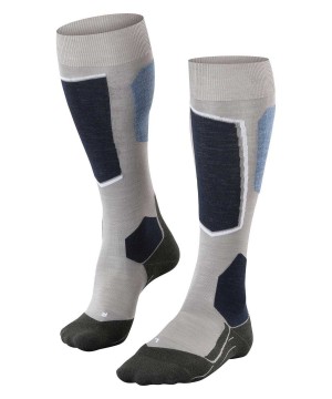 Dámské Sports Socks Falke SK6 Pro Skiing Knee-high Socks Šedé | 2470FMLBT