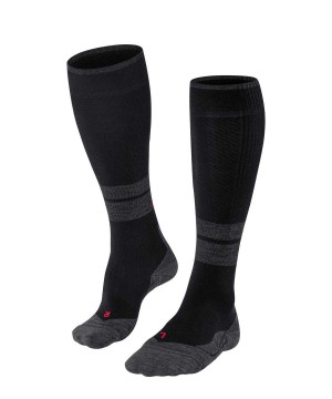 Dámské Sports Socks Falke TK Compression Energy Trekking Knee-high Socks Černé | 4709XQYWA