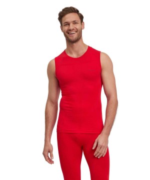 Pánské Functional Underwear Falke Singlet Warm Červené | 6837GNFLT