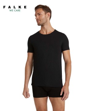 Pánské Košile S Krátkým Rukávem Falke T-Shirt Round-neck Daily Natural Černé | 2594SKPBC