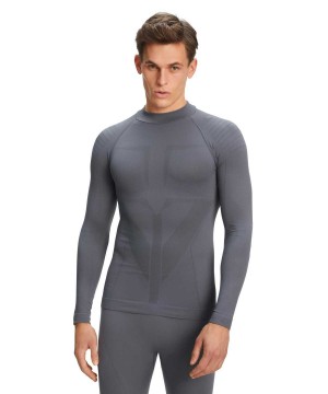 Pánské Long Sleeve T-Shirts Falke Long sleeve shirt Warm Černé | 3841EOLQZ