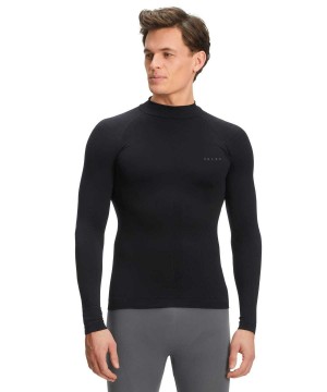 Pánské Long Sleeve T-Shirts Falke Long sleeve shirt Warm Černé | 3204OZGWJ