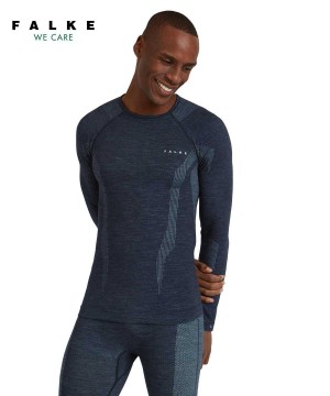 Pánské Long Sleeve T-Shirts Falke Long sleeve shirt Wool-Tech Blankyt | 2648ETQYP