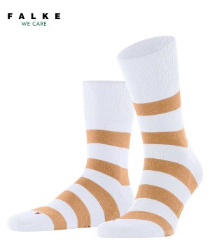 Pánské Ponožky Falke Block Stripe Socks Bílé | 0273UJMRC