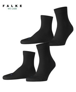 Pánské Ponožky Falke Run Rib 2-Pack Short sock Černé | 8139YMIFT