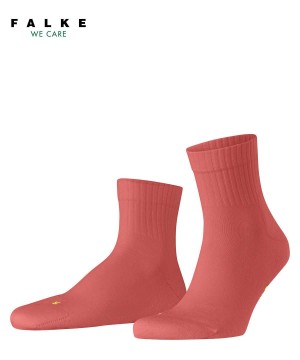 Pánské Ponožky Falke Run Rib Short sock Červené | 2476QLEBU