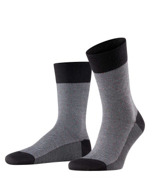 Pánské Ponožky Falke Sensitive Herringbone Socks Černé | 8376RBAFC