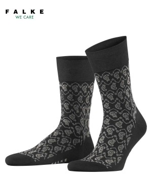 Pánské Ponožky Falke Sensitive Indian Tie Pattern Socks Černé | 5417GYKCS