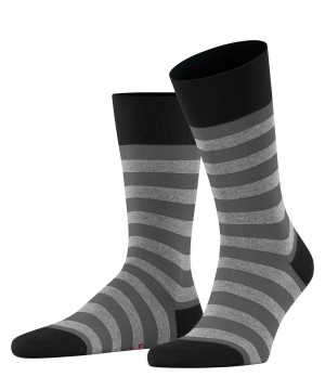 Pánské Ponožky Falke Sensitive Mapped Line Socks Černé | 9706NEJST