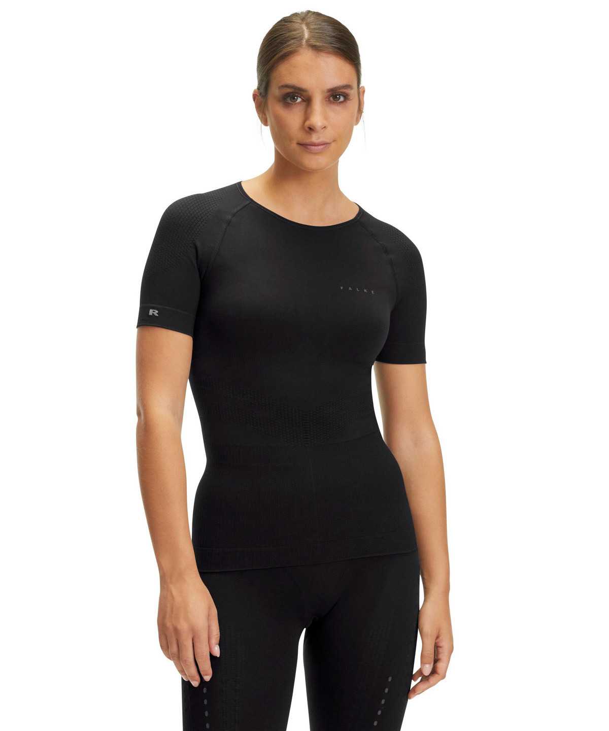 Dámské Košile S Krátkým Rukávem Falke Impulse Running T-Shirt Round-neck Health Černé | 3510RFYHV