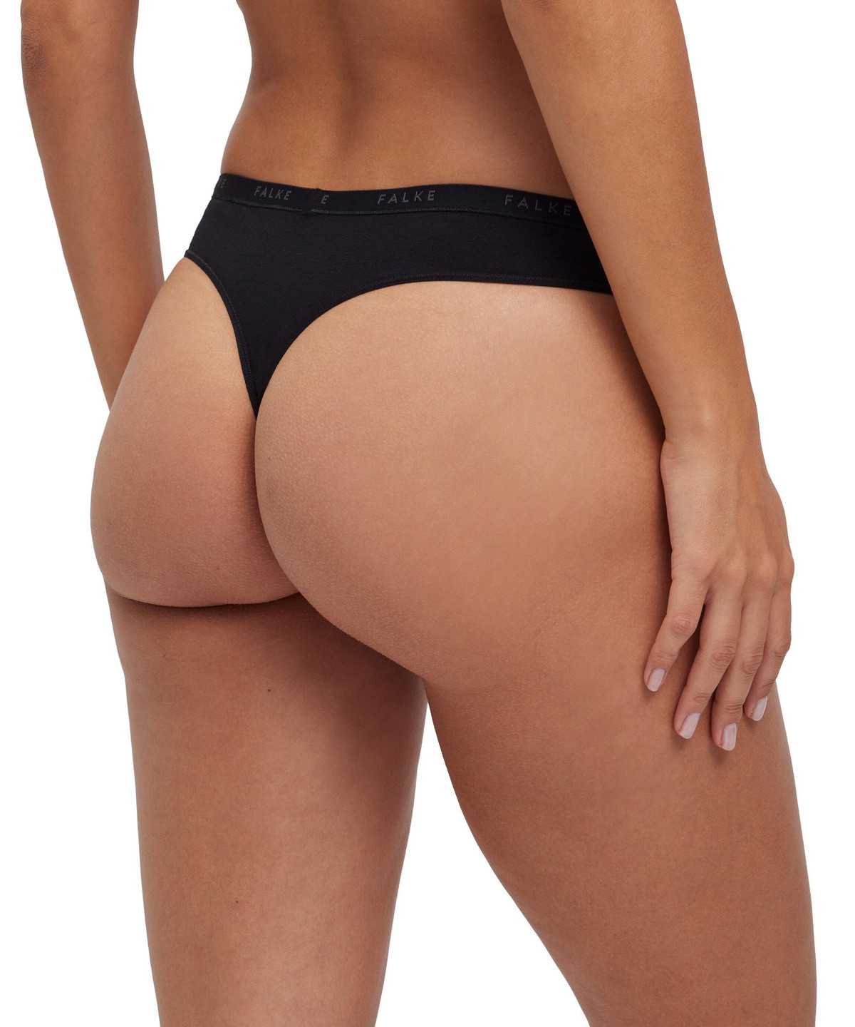 Dámské Panties & Slips Falke 2-Pack Thong Daily Comfort Černé | 4038PWHBZ