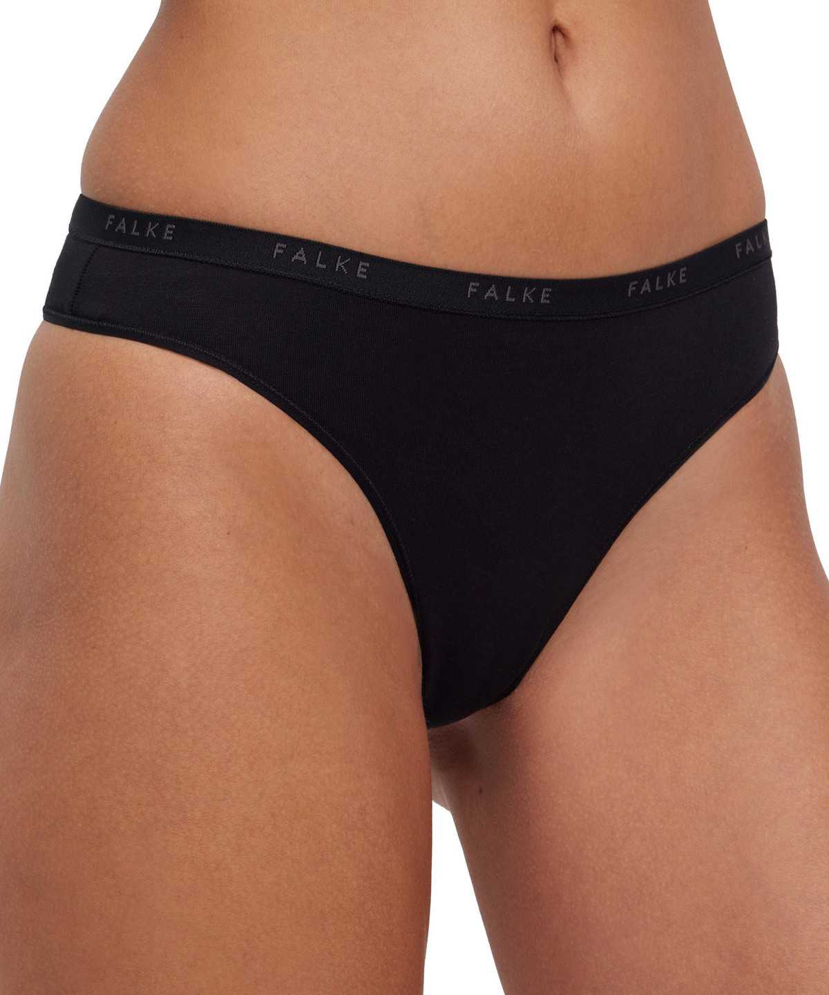 Dámské Panties & Slips Falke 2-Pack Thong Daily Comfort Černé | 4038PWHBZ