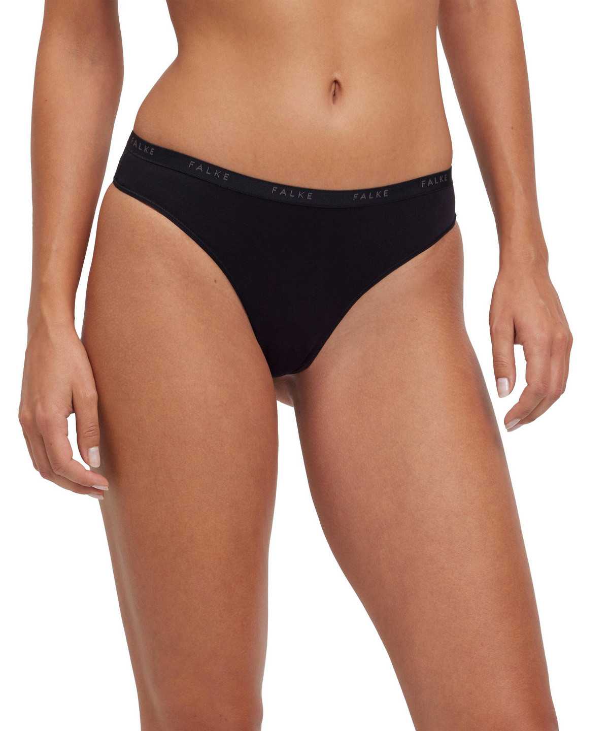 Dámské Panties & Slips Falke 2-Pack Thong Daily Comfort Černé | 4038PWHBZ