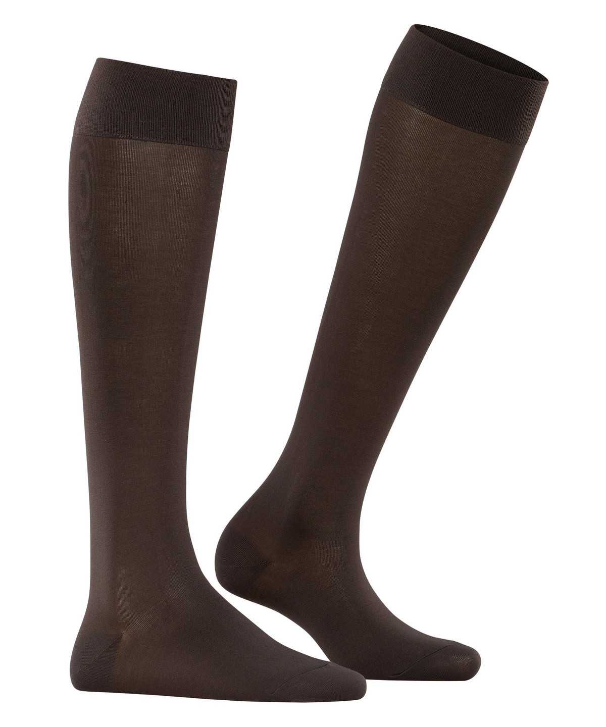 Dámské Ponožky Falke Cotton Touch Knee-high Socks Hnědé | 3091JOKDB