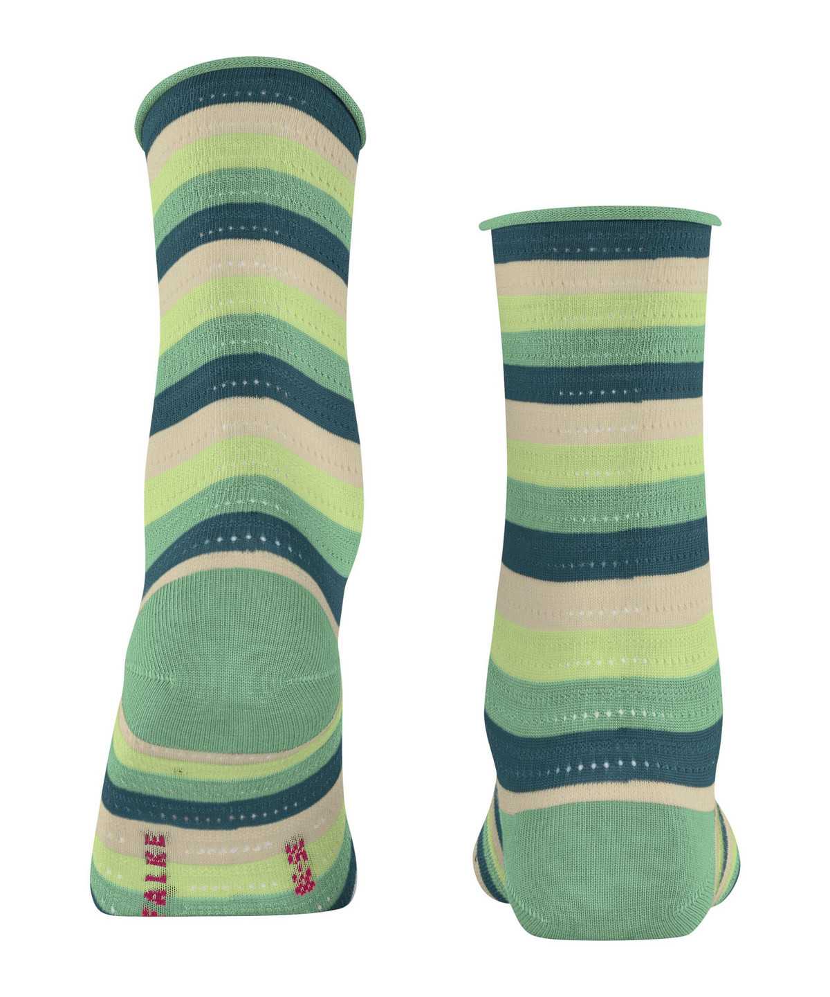 Dámské Ponožky Falke Dopamine Stripe Socks Zelene | 8592XFQTM