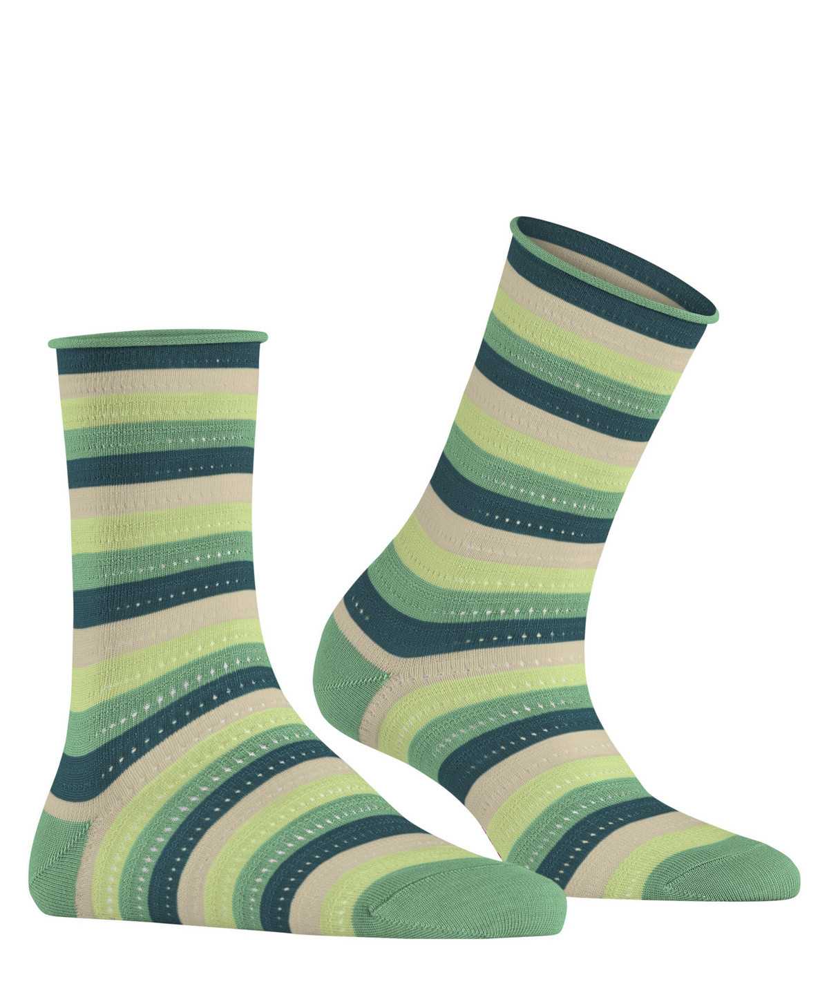 Dámské Ponožky Falke Dopamine Stripe Socks Zelene | 8592XFQTM