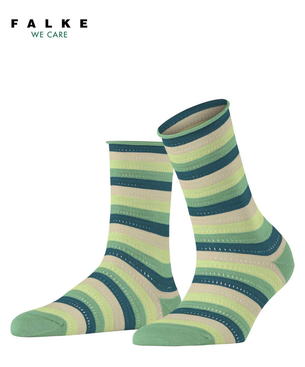 Dámské Ponožky Falke Dopamine Stripe Socks Zelene | 8592XFQTM