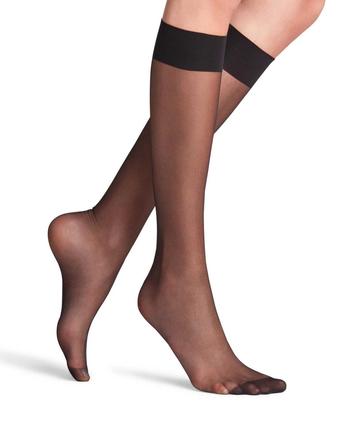 Dámské Ponožky Falke Seidenglatt 15 DEN Knee-high Socks Černé | 7036SZRKT