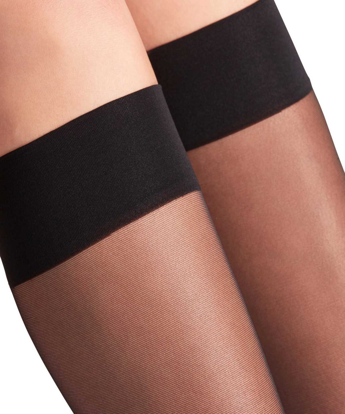 Dámské Ponožky Falke Seidenglatt 15 DEN Knee-high Socks Černé | 7036SZRKT