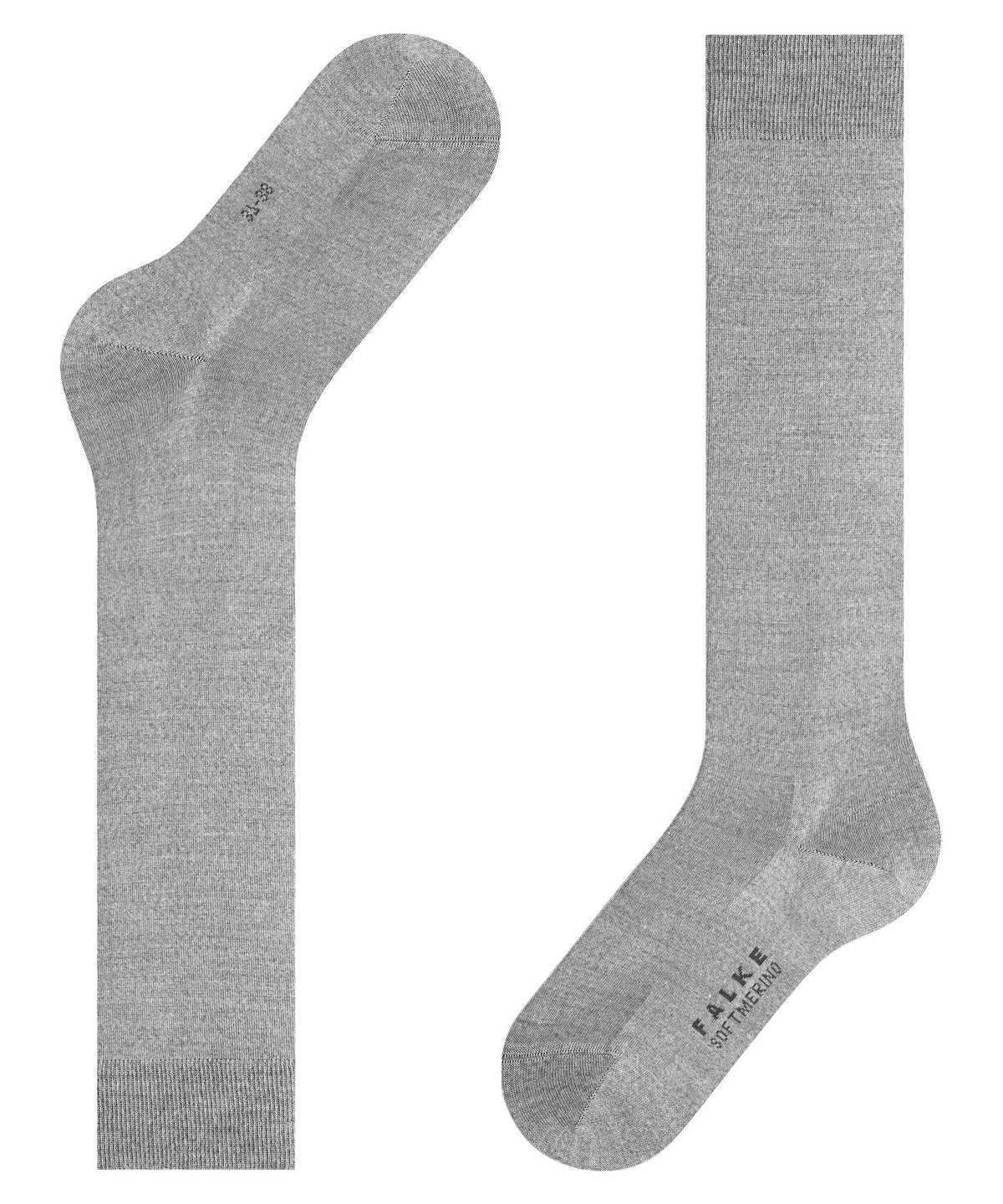 Dámské Ponožky Falke Softmerino Knee-high Socks Šedé | 0379IMGHY