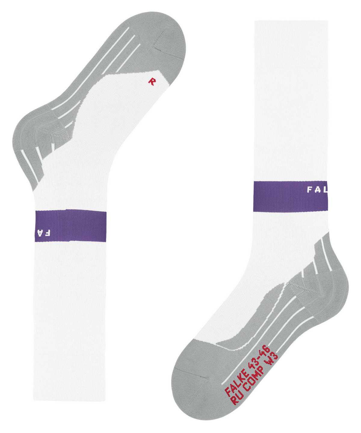 Dámské Sports Socks Falke RU Compression Energy Running Knee-high Socks Bílé | 2431FHPUR