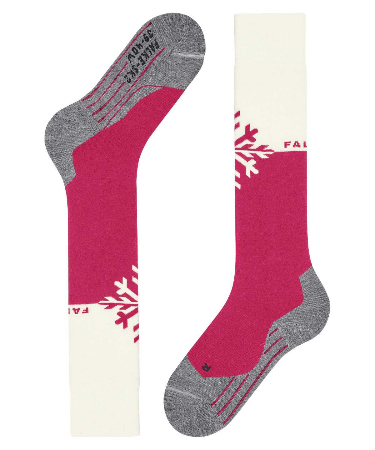 Dámské Sports Socks Falke SK2 Intermediate Skiing Knee-high Socks Červené | 8014DEQNT