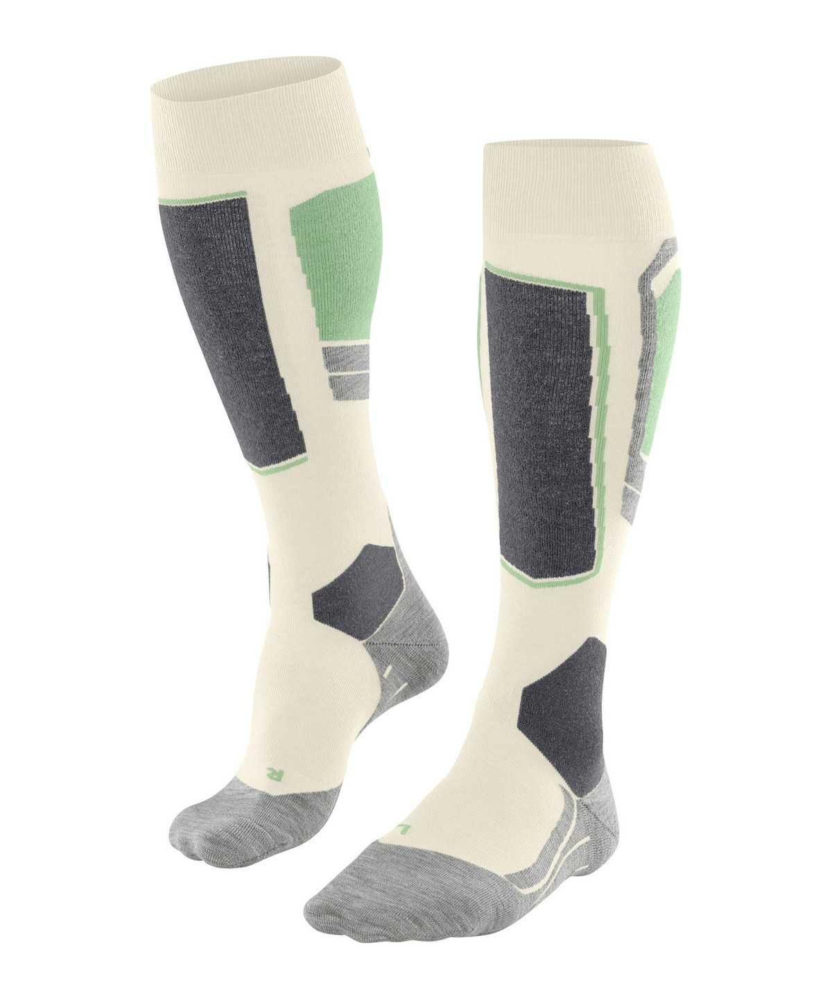 Dámské Sports Socks Falke SK4 Advanced Skiing Knee-high Socks Bílé | 7320FOSHG