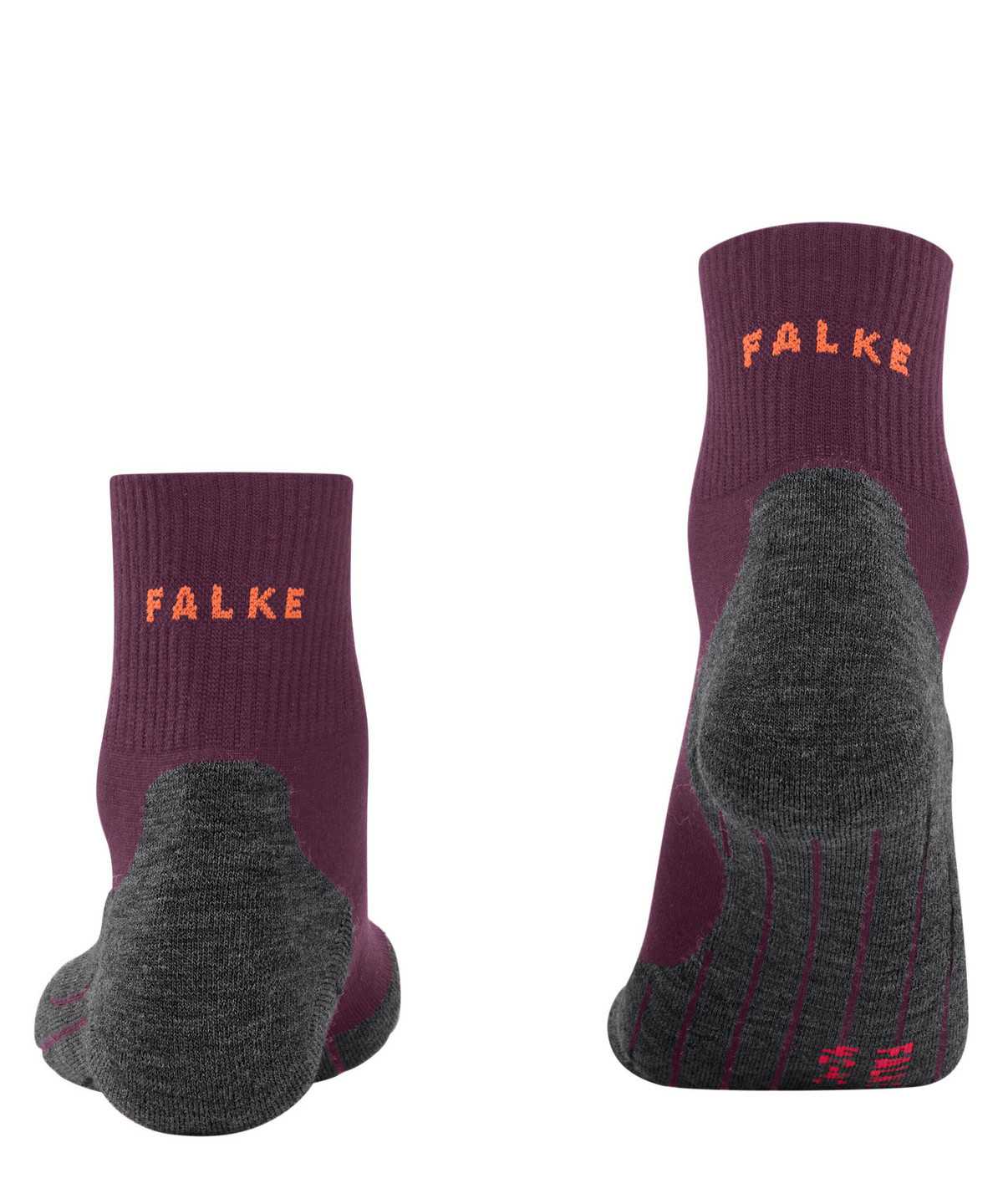 Dámské Sports Socks Falke TK5 Wander Wool Short Trekking Short sock Červené | 4285OQILH