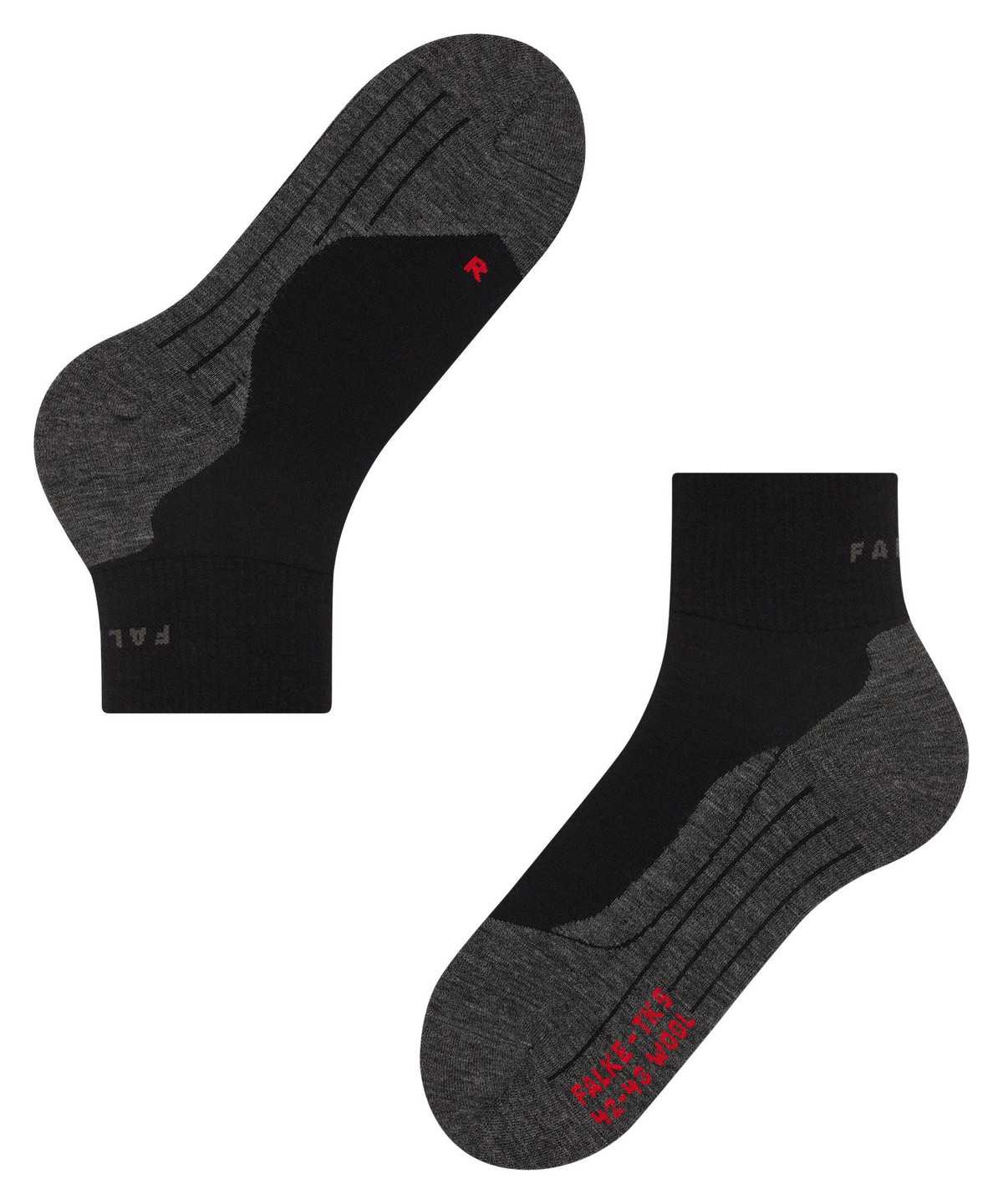 Dámské Sports Socks Falke TK5 Wander Wool Short Trekking Short sock Černé | 9527BYVIX