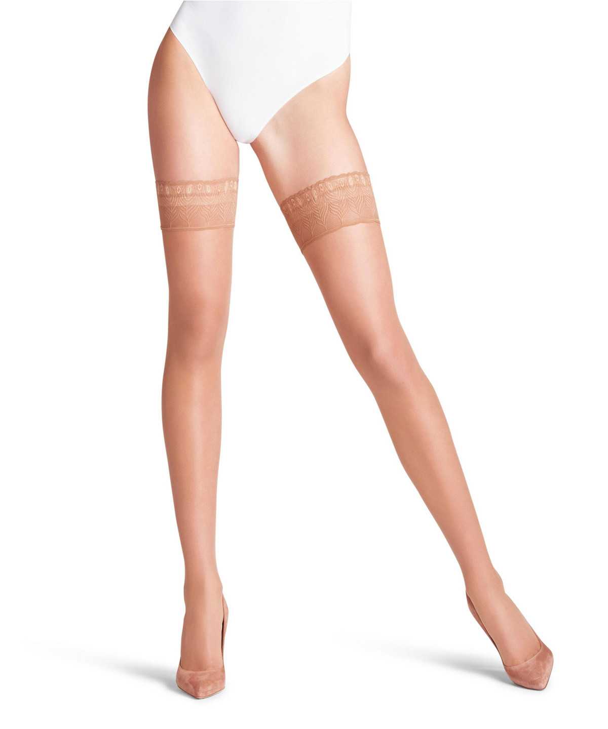 Dámské Thigh Highs Falke Lunelle 8 DEN Stay-ups Béžový | 5213RVFBE