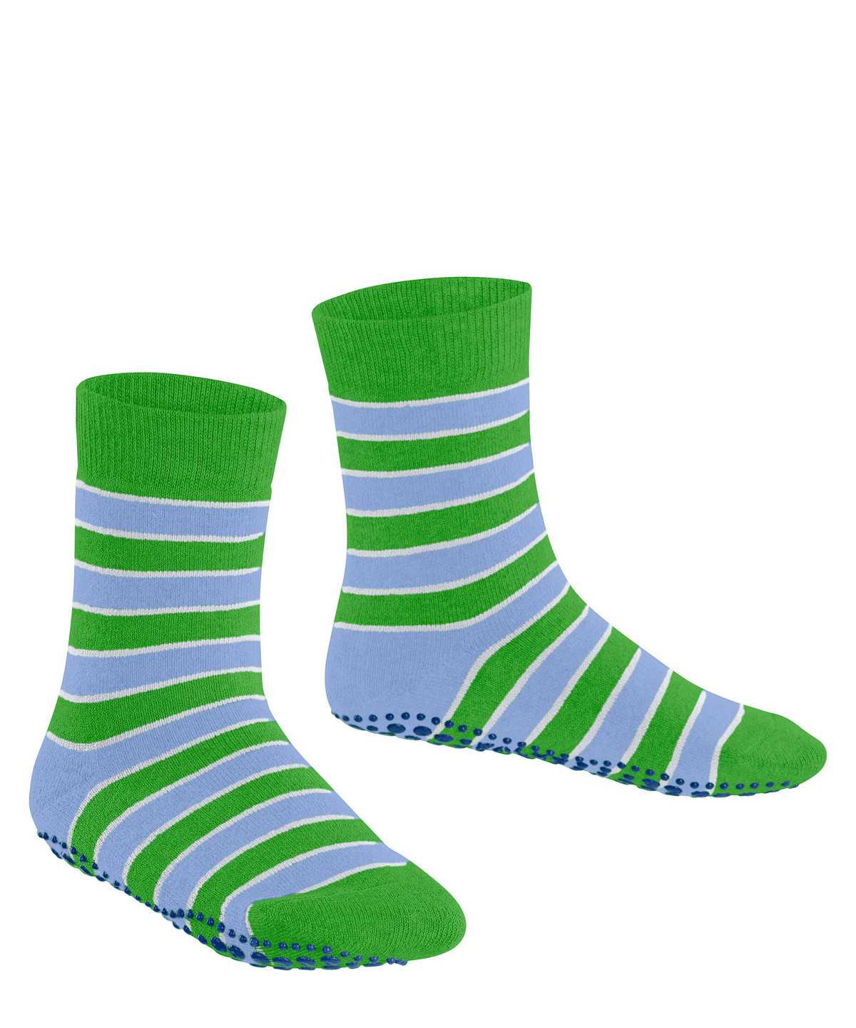 Dětské Ponožky Falke Simple Stripes House socks Zelene | 7034QVOUG