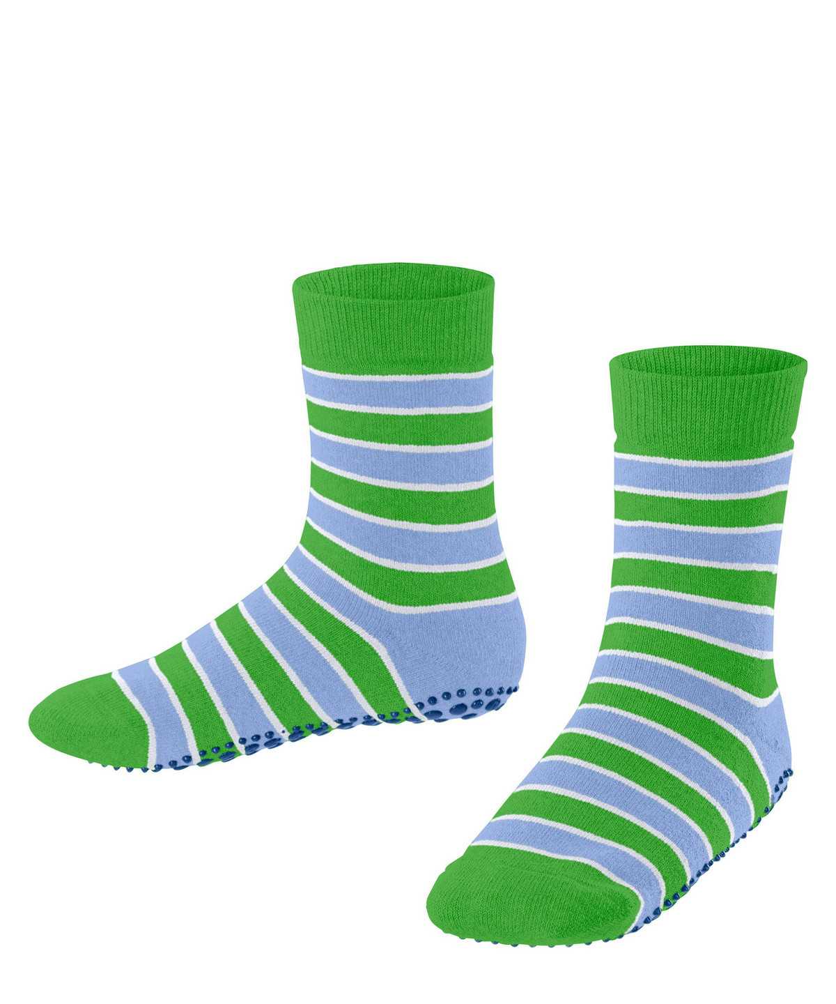 Dětské Ponožky Falke Simple Stripes House socks Zelene | 7034QVOUG