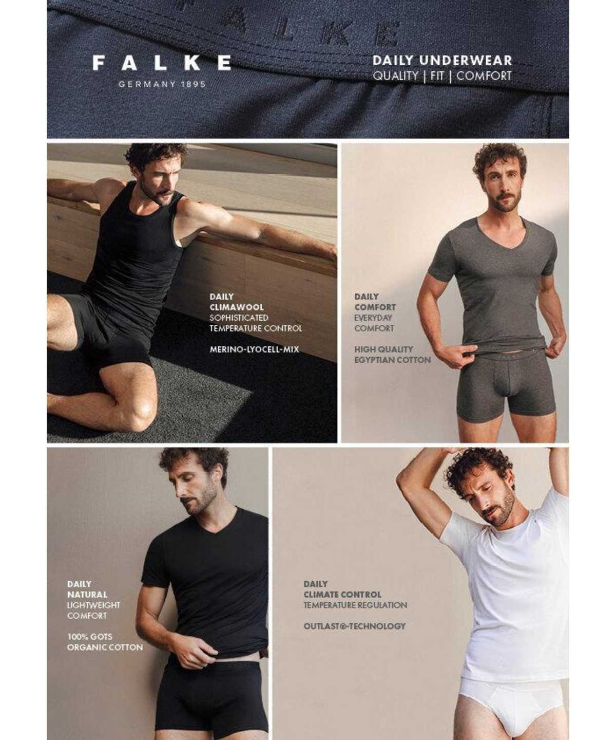 Pánské Košile S Krátkým Rukávem Falke 2-Pack T-Shirt V-neck Daily Comfort Černé | 4297CGRTB