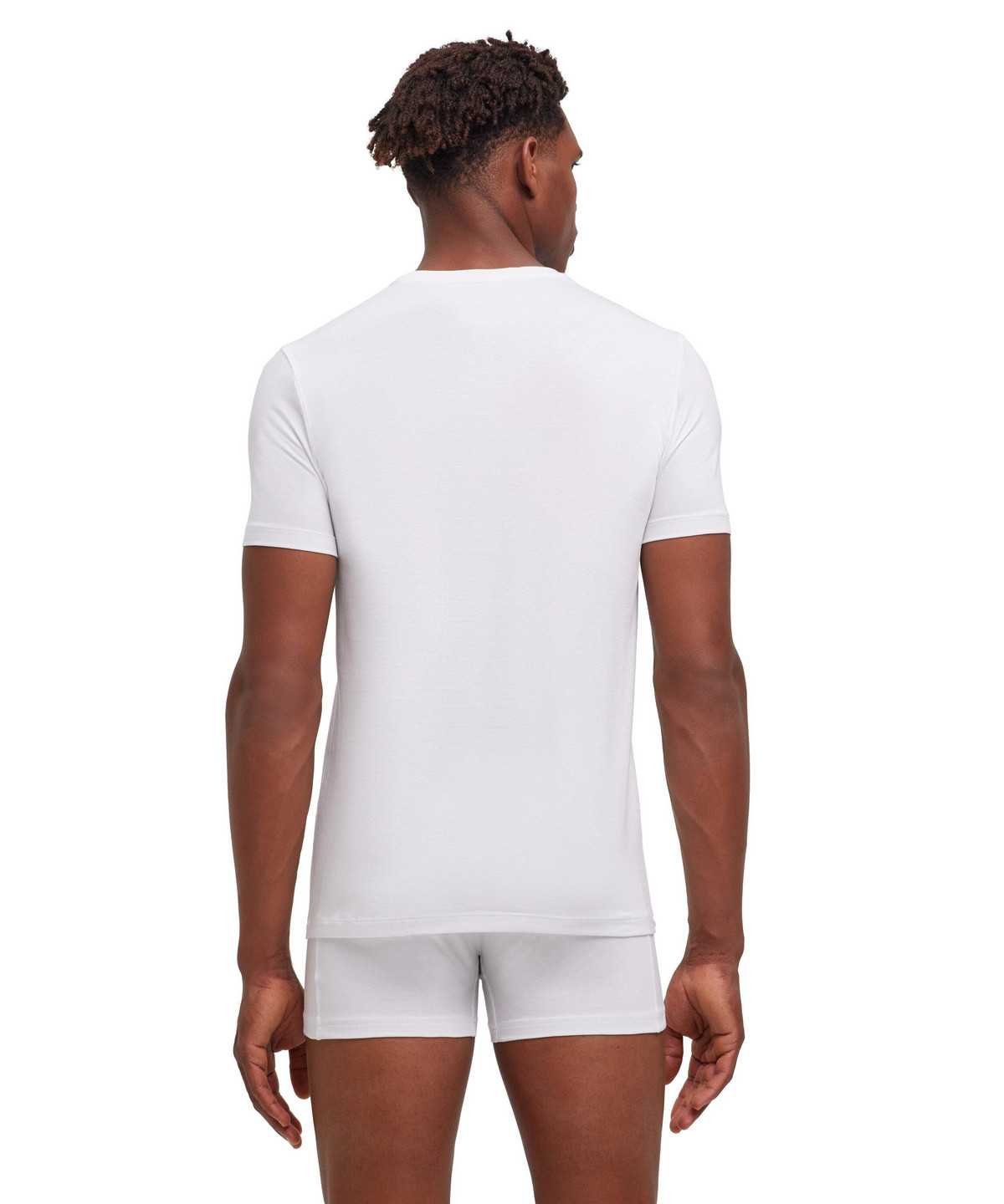 Pánské Košile S Krátkým Rukávem Falke 2-Pack T-Shirt V-neck Daily Comfort Bílé | 6045FIQHC