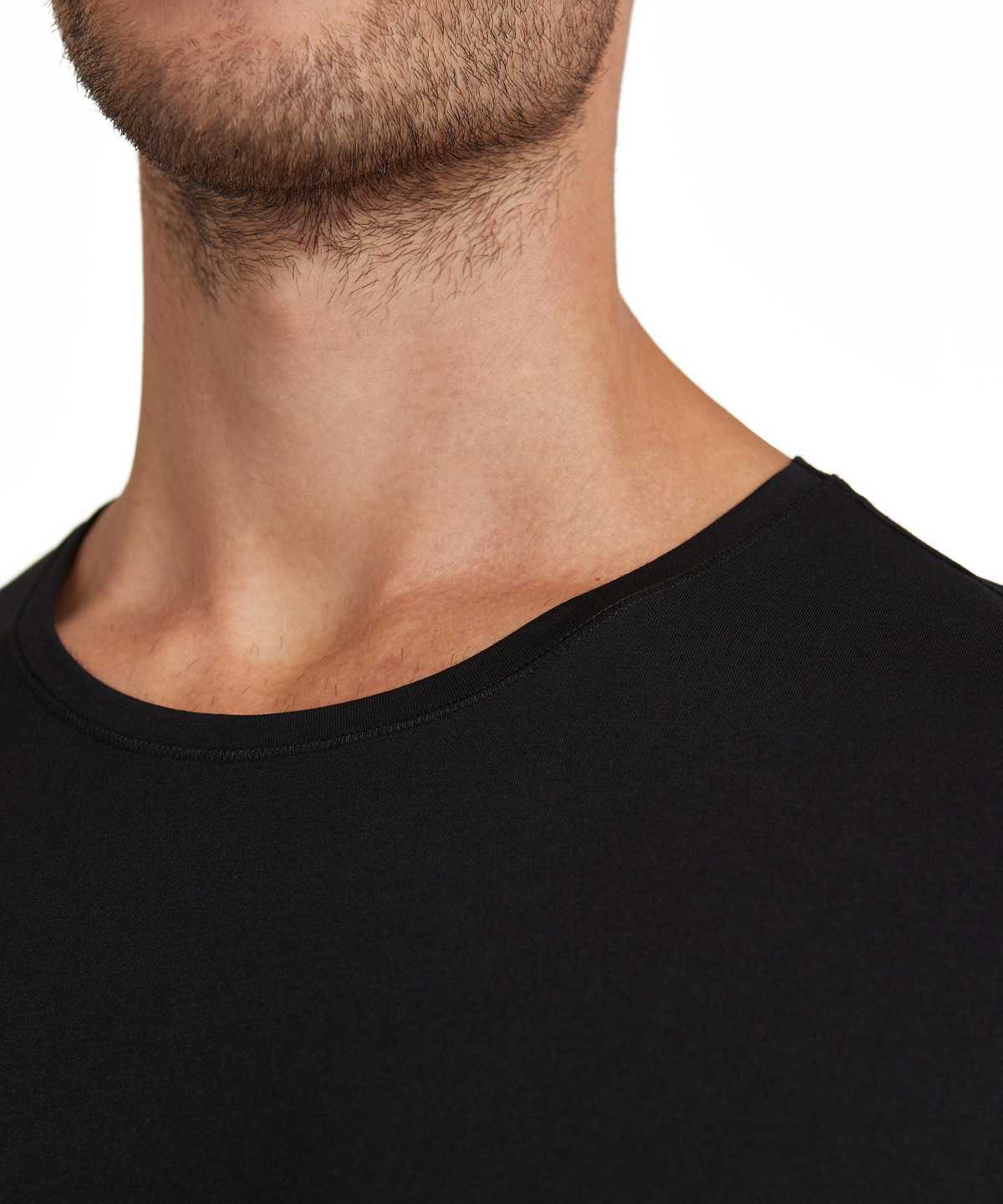 Pánské Košile S Krátkým Rukávem Falke T-Shirt Round-neck Daily Natural Černé | 2594SKPBC