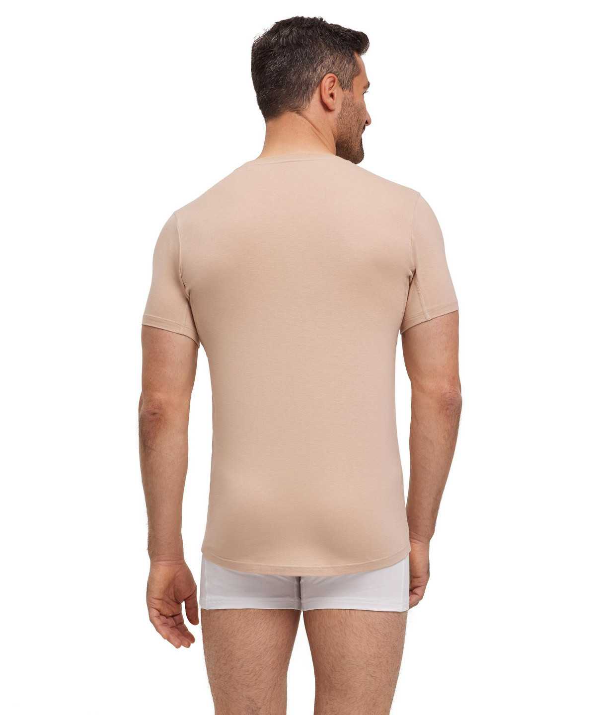 Pánské Košile S Krátkým Rukávem Falke T-Shirt Round-neck Daily Climate Control Hnědé | 6581CSJTE