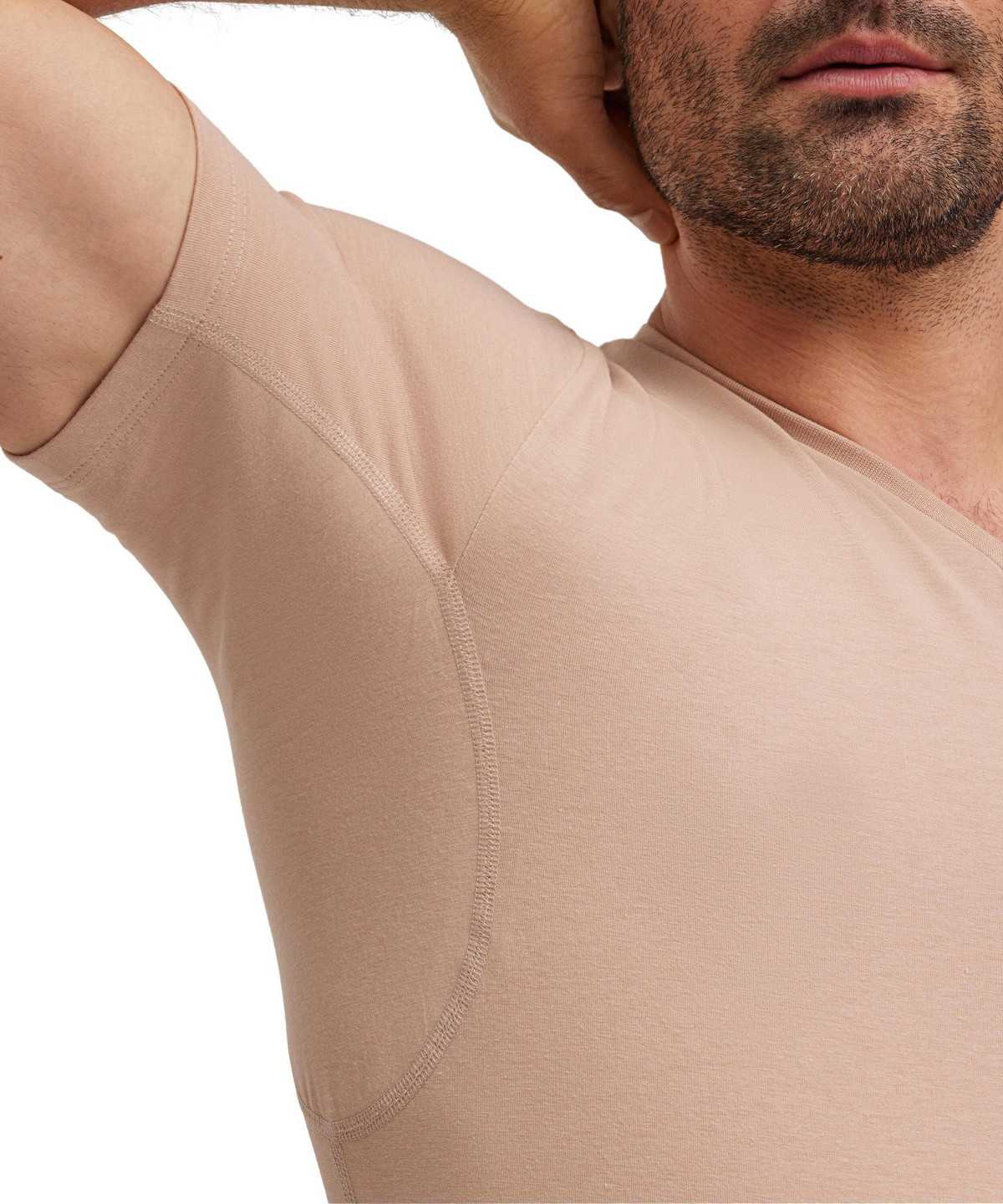 Pánské Košile S Krátkým Rukávem Falke T-Shirt V-neck Daily Climate Control Hnědé | 3496JOBCF