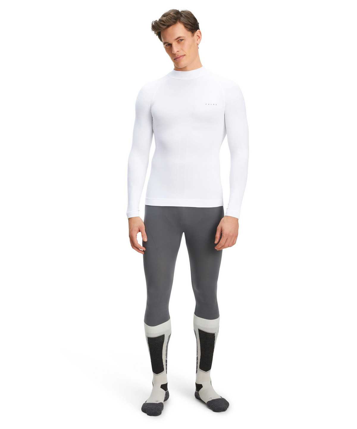 Pánské Long Sleeve T-Shirts Falke Long sleeve shirt Warm Bílé | 7189QKIXS