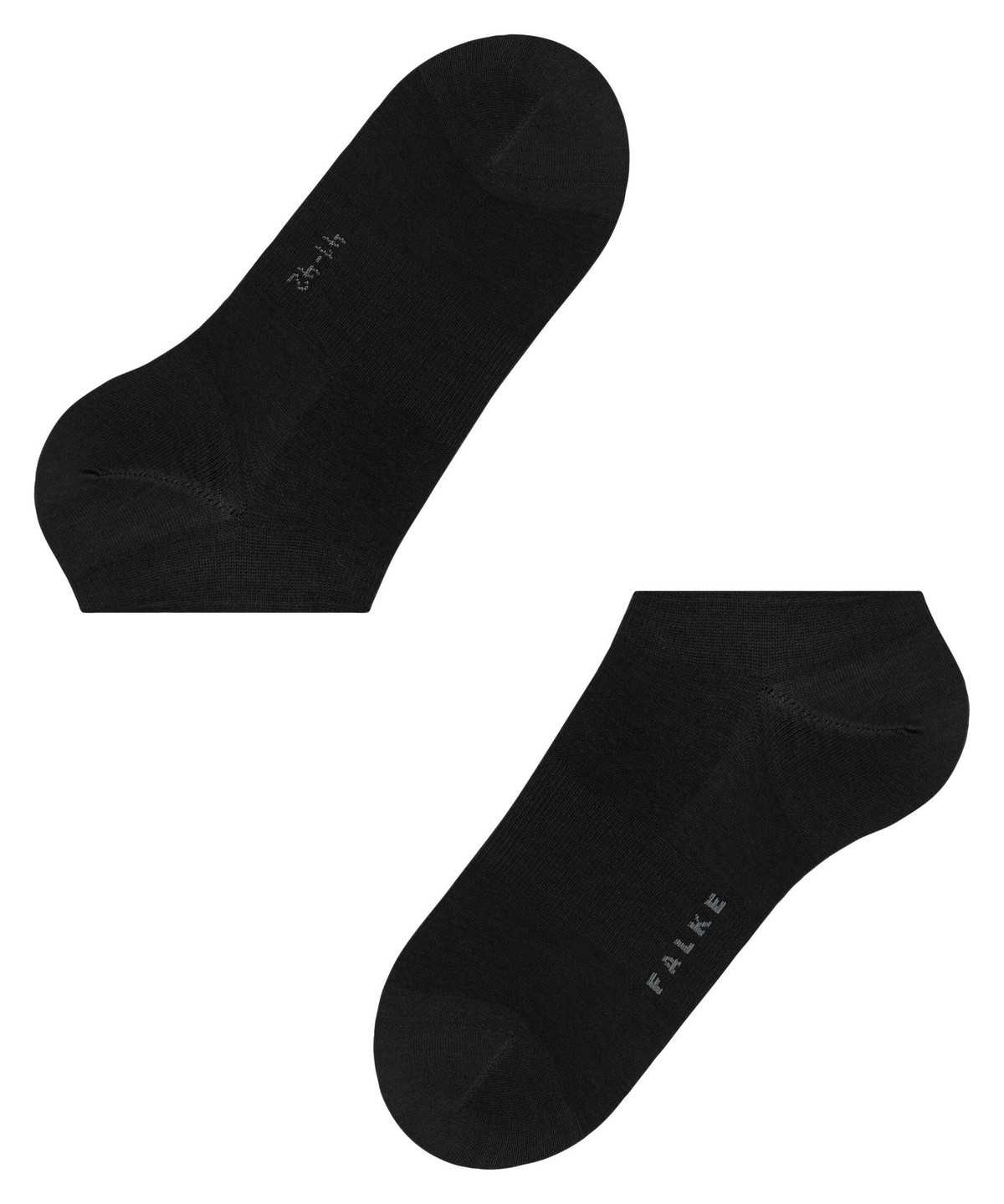 Pánské No Show Socks Falke ClimaWool Invisibles Černé | 2580MNWVZ